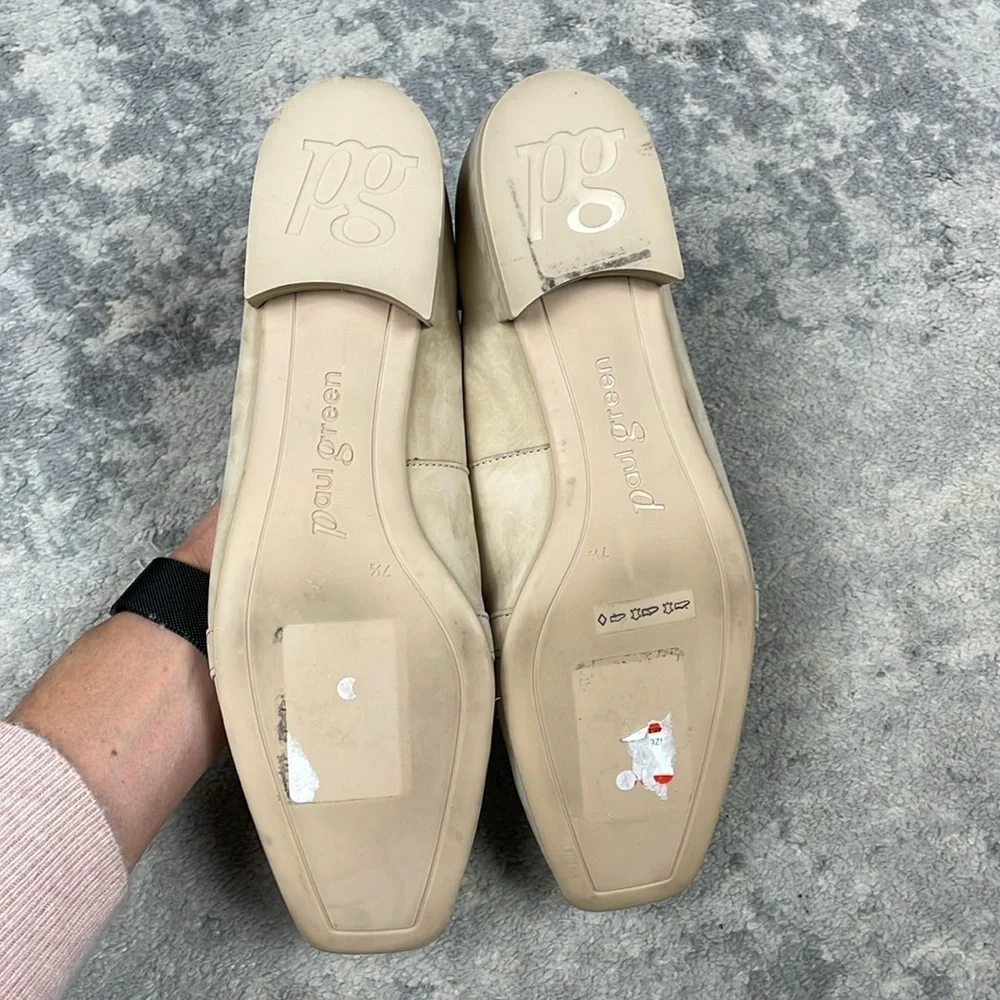 Paul Green Rimona Partita Loafers Sabbia Nubuck Cream Sz 7.5